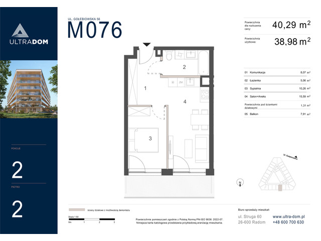 Mieszkanie w inwestycji Ultradom, symbol M076 » nportal.pl