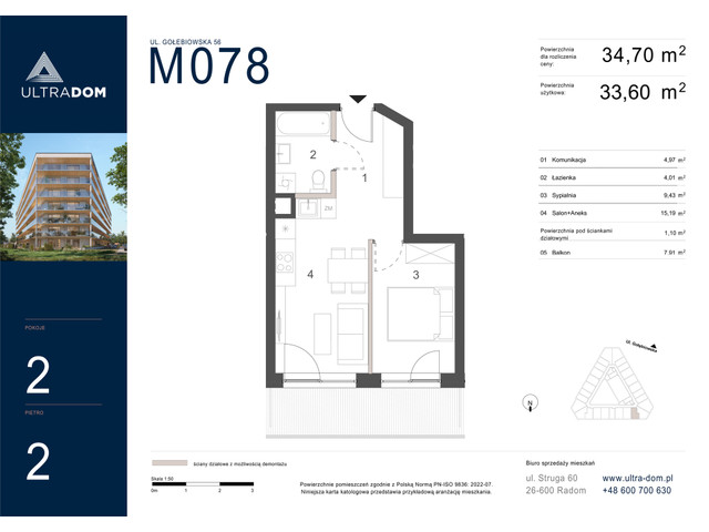 Mieszkanie w inwestycji Ultradom, symbol M078 » nportal.pl