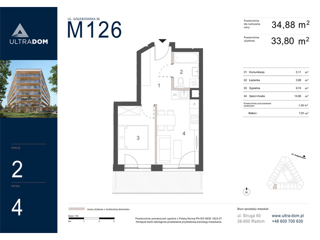 Mieszkanie w inwestycji Ultradom, symbol M126 » nportal.pl