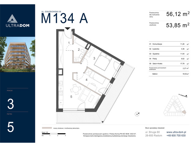 Mieszkanie w inwestycji Ultradom, symbol M134A » nportal.pl