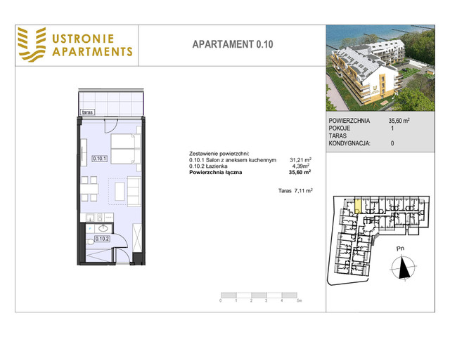 Mieszkanie w inwestycji Ustronie Apartments, budynek Komfort, symbol 0_10 » nportal.pl