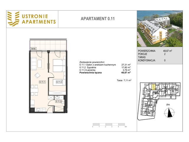 Mieszkanie w inwestycji Ustronie Apartments, budynek Deluxe, symbol 0_11 » nportal.pl