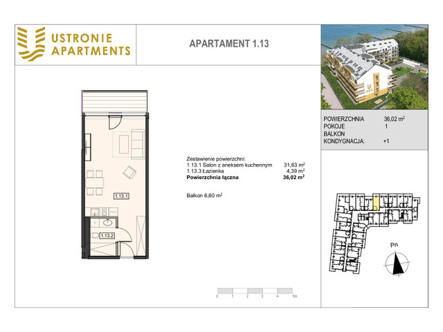 Mieszkanie w inwestycji Ustronie Apartments, budynek Komfort, symbol 1_13 » nportal.pl