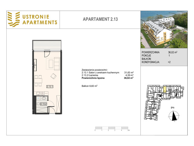 Mieszkanie w inwestycji Ustronie Apartments, budynek Komfort, symbol 2_13 » nportal.pl