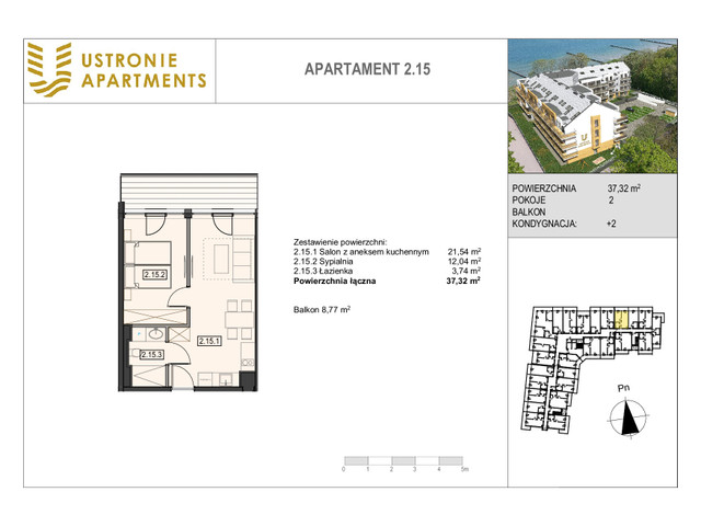 Mieszkanie w inwestycji Ustronie Apartments, budynek Komfort, symbol 2_15 » nportal.pl