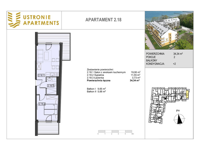 Mieszkanie w inwestycji Ustronie Apartments, budynek Superior, symbol 2_18 » nportal.pl