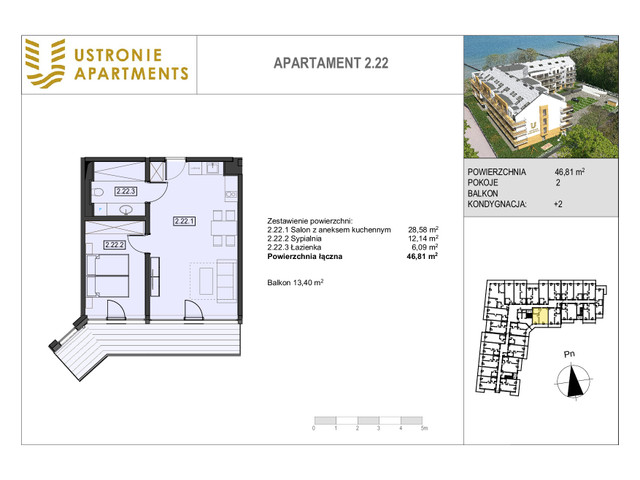 Mieszkanie w inwestycji Ustronie Apartments, budynek Deluxe, symbol 2_22 » nportal.pl