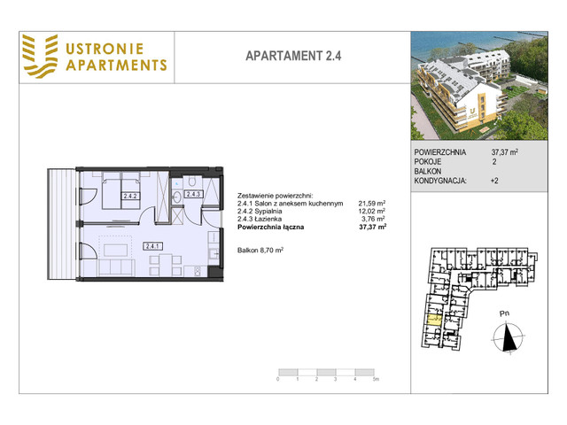 Mieszkanie w inwestycji Ustronie Apartments, budynek Deluxe, symbol 2_4 » nportal.pl