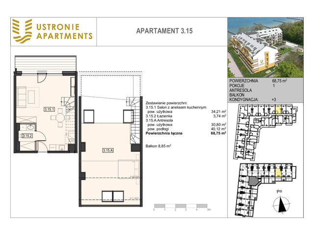 Mieszkanie w inwestycji Ustronie Apartments, budynek Superior suite, symbol 3_15 » nportal.pl
