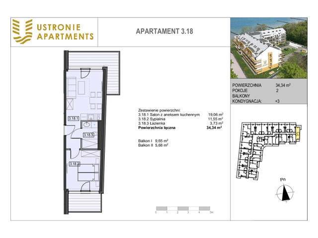 Mieszkanie w inwestycji Ustronie Apartments, budynek Superior, symbol 3_18 » nportal.pl