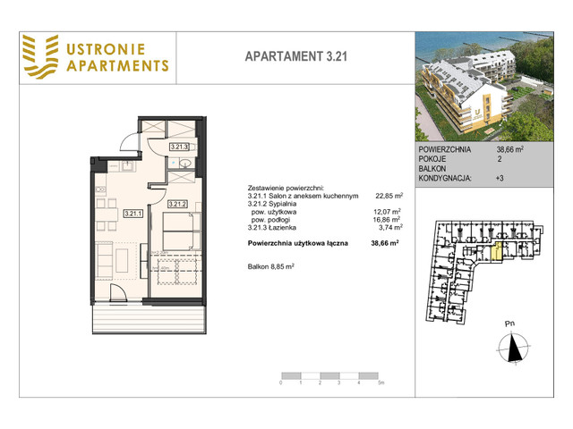 Mieszkanie w inwestycji Ustronie Apartments, budynek Deluxe, symbol 3_21 » nportal.pl