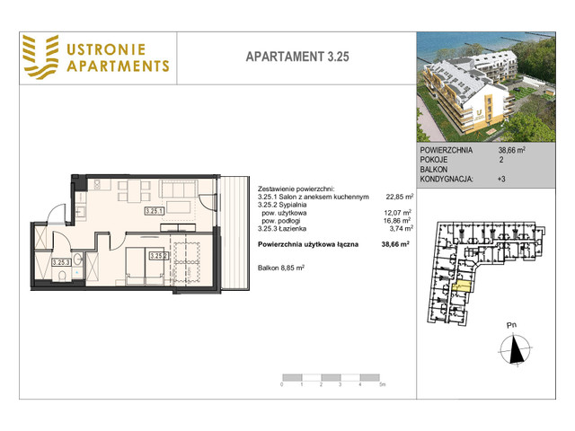 Mieszkanie w inwestycji Ustronie Apartments, budynek Deluxe, symbol 3_25 » nportal.pl