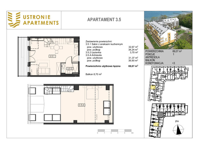 Mieszkanie w inwestycji Ustronie Apartments, budynek Superior suite, symbol 3_5 » nportal.pl