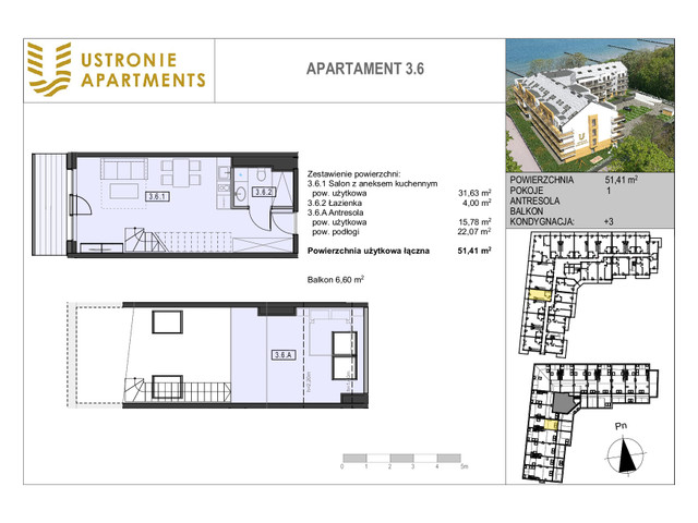 Mieszkanie w inwestycji Ustronie Apartments, budynek Superior suite, symbol 3_6 » nportal.pl