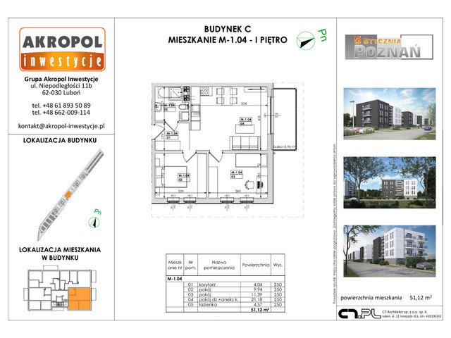 Mieszkanie w inwestycji Poznań ul. 5 Stycznia, symbol M-1.04.C » nportal.pl